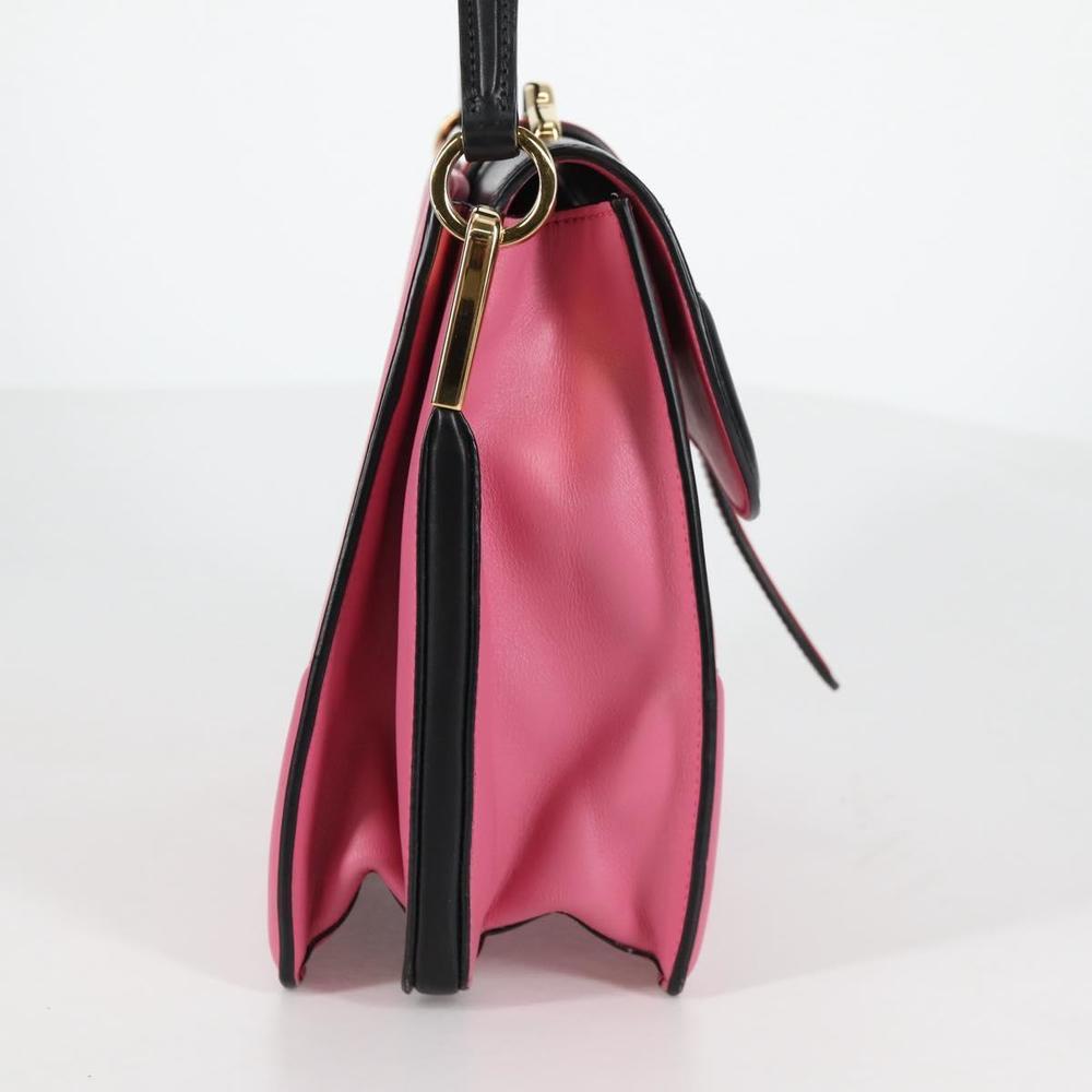 PRADA Bell Hand Bag Leather 2way Pink Gold Auth 141818M - Picture 4 of 16